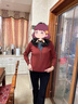恰凡（QIAFAN）媽媽裝冬裝加厚紅色毛衣新款中老年女裝秋冬本命年打底衫針織上衣 AM71A 安可拉紅 L 曬單實(shí)拍圖