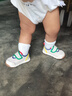 泰蘭尼斯春夏嬰兒步前鞋男女寶寶軟底網(wǎng)布爬站鞋學(xué)步鞋 白/彩 19碼 曬單實(shí)拍圖