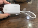 ANKER安克【新3C認證可上飛機】三合一能量棒充電寶自帶數據線(xiàn)插頭5000毫安大容量30W快充移動(dòng)電源 白 曬單實(shí)拍圖