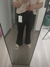 GIOIO小個(gè)子微喇叭褲女2025秋冬新款黑色高腰修身顯瘦彈力休閑西裝褲 黑色長(cháng)款 加絨 身高158cm以上 2XL (建議125-135斤左右) 曬單實(shí)拍圖