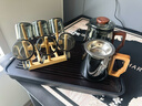 天喜（TIANXI）玻璃茶具套裝家用輕奢高檔顏值茶盤臺客廳喝茶小茶杯功夫煮泡茶壺 【帶茶盤】青灰茶壺 12件 曬單實(shí)拍圖