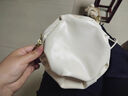 速豆可愛(ài)女生褶皺小圓包高級感小包包女云朵褶皺包七夕單肩斜挎包 云朵小圓包【云朵白+掛件】 曬單實(shí)拍圖