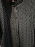 優(yōu)衣庫女裝紐花圓領(lǐng)針織開(kāi)衫/毛衣外套空調衫通勤481477 59 墨綠色 M /160/84A 曬單實(shí)拍圖