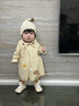 幼歌（YOUGE）嬰幼兒秋季新款舒適親膚連衣裙女寶寶軟糯全棉毛衣裙潮杏色連衣裙73 cm 曬單實拍圖