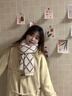 CHANEELR & KARITH圍巾冬季女2025新款圍脖加厚保暖披肩送女生老婆輕奢生日新年禮物 輕奢時尚百搭ck風(fēng)【紅配米】 曬單實拍圖