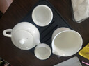 唐豐羊脂玉瓷西施壺家用辦公白瓷泡茶單壺陶瓷功夫茶具手把壺一人喝茶 香雪西施壺+2杯+公杯+方舍茶盤 曬單實(shí)拍圖
