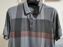 路卡迪龍【100%綿羊毛】夏季新款黃金軟羊毛彈力抑菌翻領(lǐng)商務(wù)短袖羊毛衫男 灰格 XL (52) 曬單實(shí)拍圖