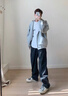 大白鯊直筒褲子男士春秋季新款潮牌美式運(yùn)動(dòng)衛(wèi)褲寬松時(shí)尚百搭闊腿 杏色 3XL 150-165斤 曬單實(shí)拍圖