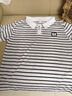 啄木鳥(niǎo)黑白條紋棉短袖t恤女翻領(lǐng)夏裝中年媽m媽有領(lǐng)polo衫帶領(lǐng)運動(dòng)上衣 白黑條紋 XL 建議115-130斤 曬單實(shí)拍圖