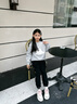 班尼路童裝女童褲子秋季2025新款女孩刺繡蝴蝶結(jié)衛(wèi)褲兒童運動長褲秋裝 黑 BNL粉花小兔X 130 【推薦體重56-64斤】 曬單實拍圖