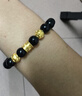 中國黃金（CHINA GOLD）六字真言黃金手鏈男足金黑曜石手串七夕情人節禮物送男友老公生日 [京速達]足金六字真言轉運珠手串 曬單實(shí)拍圖