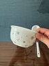 迦森釉下彩陶瓷碗餐具套裝少女心ins風(fēng)陶瓷碗勺組合家用餐具米飯碗 【白+藍(lán)】兩碗兩勺 2件套 曬單實(shí)拍圖