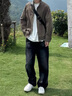 Shelley Jones立領(lǐng)夾克男生淺灰色2025春秋季新款韓系百搭寬松休閑潮流上衣外套 灰色 XL 曬單實(shí)拍圖