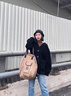新款2025媽咪外出包女土包旅行包大容量時(shí)尚多功能買(mǎi)菜雙肩包女 咖色/+版 曬單實(shí)拍圖