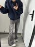 卡圖弛美式cleanfit短款飛行員夾克男秋季寬松潮流高街vibe痞帥工裝外套 藍(lán)色 XL 曬單實(shí)拍圖