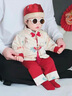 G.DUCKKIDS小黃鴨童裝嬰兒套裝春秋季周歲禮服男女寶寶唐裝抓周百天拍照套裝 紅色 90 尺碼建議1~2歲cm 曬單實(shí)拍圖