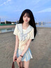 菲洛曼（FEILUOMAN）水手服秋野眠【藍(lán)風(fēng)鈴】日系學(xué)院風(fēng)秋季校供水手服百褶裙收腰jk制 藍(lán)風(fēng)鈴短袖+39cm短裙+藍(lán)領(lǐng)結(jié)+氣 XL110-120斤 均碼 曬單實(shí)拍圖