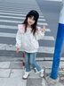 G.DUCKKIDS小黃鴨女童牛仔褲春秋2025新款兒童秋裝洋氣小女孩喇叭褲寶寶褲子 藍色 120 建議5~6歲【110-120cm】cm 曬單實拍圖