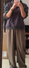 俞兆林（YUZHAOLIN）棕咖色闊腿褲女春秋季高腰遮肉顯瘦西裝褲子寬松垂感小個子拖地褲 棕咖色【春秋】款 常規(guī) XL 116-125斤 曬單實(shí)拍圖