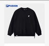 FILA FUSION斐樂潮牌情侶款套頭衛(wèi)衣秋簡約寬松針織上衣可選加絨 【加絨】正黑色-BK S 曬單實拍圖