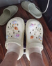 名創(chuàng)優(yōu)品（MINISO）洞洞鞋男女夏季外穿涼鞋防滑厚底踩屎感包頭涼拖鞋 卡其+海洋星星 曬單實(shí)拍圖