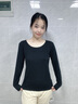 簡(jiǎn)云【輕薄暖】莫代爾半高領(lǐng)打底衫女薄款秋衣內搭長(cháng)袖上衣保暖衣冬季 曬單實(shí)拍圖