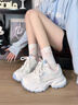 人本百搭厚底老爹鞋女2025新款透氣網(wǎng)面增高休閑鞋女運動(dòng)鞋 粉白  35 曬單實(shí)拍圖