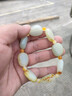 映和 新疆和田玉籽料手串白玉原石手鏈隨形原籽帶皮羊脂玉手串男女款帶證書 籽料少皮隔珠大號 曬單實(shí)拍圖