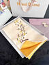 merridarno蘇繡披肩女士春秋薄款真絲絲巾送媽媽母親節禮物桑蠶絲圍巾禮品盒 品梅-奶黃 35*155 曬單實(shí)拍圖