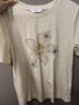 歌莉婭印花t恤女夏2025新款針織短袖設計感流行穿搭上衣1E5R0B200 10W米灰 XS 曬單實(shí)拍圖