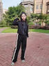 女童秋裝2025新款套裝洋氣時髦兒童衣服春秋季大童運動童裝超好看 黑色【外套+褲子】 150 曬單實拍圖