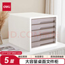 得力（deli）5層彩色時(shí)尚辦公桌書(shū)桌桌面收納盒柜箱文件柜抽屜式 A4資料/檔案柜帶索引標簽學(xué)科試卷分類(lèi)白色 曬單實(shí)拍圖