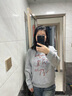 百圖betu女裝2025秋季新款T恤色織條紋綁繩設計流蘇花邊長袖女2508T23 黑白條 M 曬單實拍圖