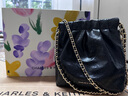CHARLES&KEITH迷你菱格流浪包單肩斜挎雙肩包包女包生日七夕禮物CK2-60782390 Black黑色 S 曬單實拍圖