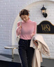 TKSY高領(lǐng)雙面德絨打底衫女秋冬內(nèi)搭堆領(lǐng)2025新款加絨加厚保暖上衣洋氣 櫻花粉 【真德絨雙倍保暖】堆堆/ M 90-105斤 曬單實拍圖