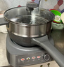 美的（Midea）鈦陶電炒鍋 電蒸鍋 分體式電煮鍋不沾多功能一體炒菜專(zhuān)用鍋電火鍋 4.3L煎餅鍋HCG2818S配蒸籠 新款 曬單實(shí)拍圖