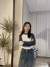 矜持范毛衣女針織衫女秋冬2025新款插肩袖套頭運動(dòng)風(fēng)修身內搭上衣長(cháng)袖 灰色(款) M 90-100 曬單實(shí)拍圖