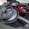特福（Tefal）鍋具套裝百變鍋可拆卸煎炒鍋有鈦不粘鍋六件套千葉玫瑰紅 曬單實(shí)拍圖