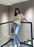 班尼路牛仔褲女微喇叭褲子女裝新款高腰緊身顯瘦彈力潮流辣妹百搭長(zhǎng)褲女 淺藍(lán)#純色 【挺闊舒適】 M 曬單實(shí)拍圖