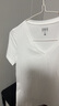 森馬（Semir）短袖t恤女涼感抗菌正肩修身2025夏顯瘦V領(lǐng)白色打底衫109325100002 曬單實(shí)拍圖