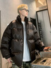 才俏棉服男2025新款冬季情侶裝棉服女學(xué)生韓版寬松加厚外套男女 黑色 M (建議95-110斤) 曬單實(shí)拍圖