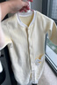 婧麒（JOYNCLEON）嬰兒加絨連體衣秋冬男女寶寶加厚保暖新生兒衣服秋款外出哈衣 淺黃 80cm 曬單實(shí)拍圖
