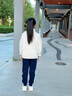 安踏兒童運動鞋女童跑步鞋25夏秋季網面透氣魔術貼軟底學生臨風跑鞋 【密網】象牙白/藕灰5522H-1 33 腳長約20.5cm 曬單實拍圖