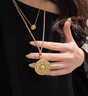 含春花金店同款金包銀鏤空玲瓏八寶羅盤轉(zhuǎn)動(dòng)花絲吊墜 送禮物 八寶玲瓏吊墜+金珠+黑繩 約15克 曬單實(shí)拍圖