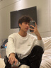班尼路（Baleno）長(zhǎng)袖t恤男春秋季潮流情侶打底衫休閑百搭寬松重磅純棉圓領(lǐng)上衣 曬單實(shí)拍圖