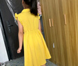 ASK JUNIOR女童連衣裙2025夏薄款中大童時(shí)尚純色Polo領(lǐng)公主裙 黃色 160 曬單實(shí)拍圖