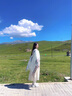 十竹連帽披肩女民族風云南海邊川西旅游外搭圍巾披風2025新款斗篷禮物 米白色【連帽】民族風拍照出片 曬單實拍圖