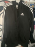 adidas休閑連帽拉鏈夾克外套男裝秋季阿迪達斯官方輕運動(dòng)GK9032   黑色/白   XL 曬單實(shí)拍圖
