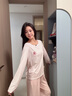TEENIE WEENIE小熊睡衣女2025年新款秋冬莫代爾長(zhǎng)袖休閑家居服套裝 粉色條紋 【旅行家小熊|套頭】女|長(zhǎng)袖長(zhǎng)褲 M 曬單實(shí)拍圖