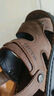 駱駝（CAMEL）男士商務(wù)兩穿頭層牛皮沙灘涼拖鞋 G13M211017 深棕 44 曬單實(shí)拍圖